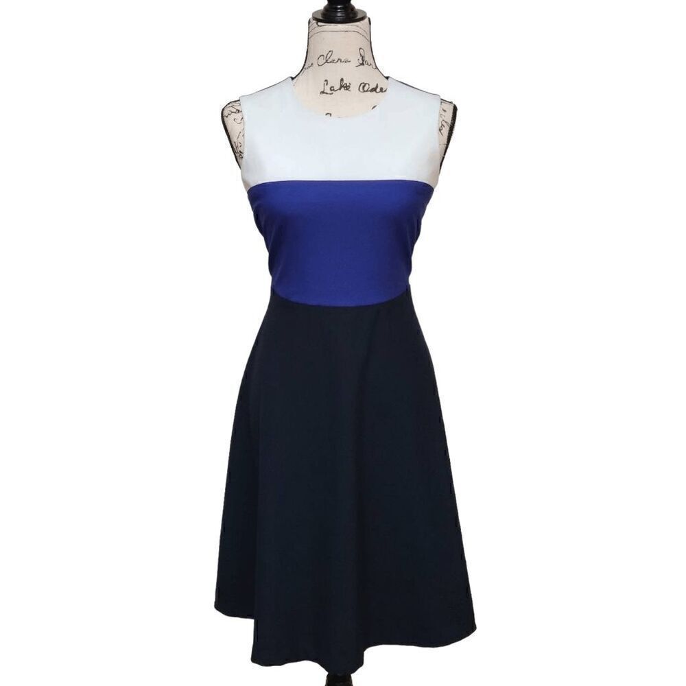 Talbots Colorblock Tri-Color A-Line Sleeveless Dr… - image 3